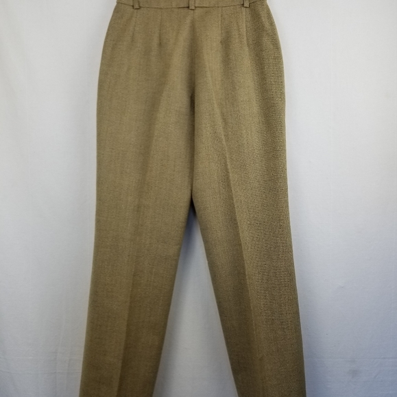 Max Mara Weekend Tan Wool Straight Leg Welt Pocket Dress Pants Size 6 - Picture 6 of 10